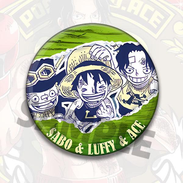 One Piece Anime Badge Pins Luffy Ace Law Childhood Cartoon Brooch Keychain Shiny Film Button Accessories Merchandise Collection