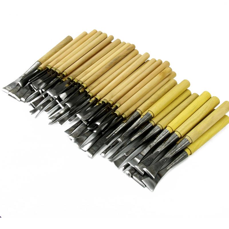 Dongyang Handmade Wood Carving Knife Set: Root, Flower, and Roughing Shaping Chisels.