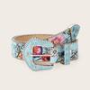 Printed PU Leather Waistband Korean Style Retro Waistband Fashion Floral Belt  Outdoor