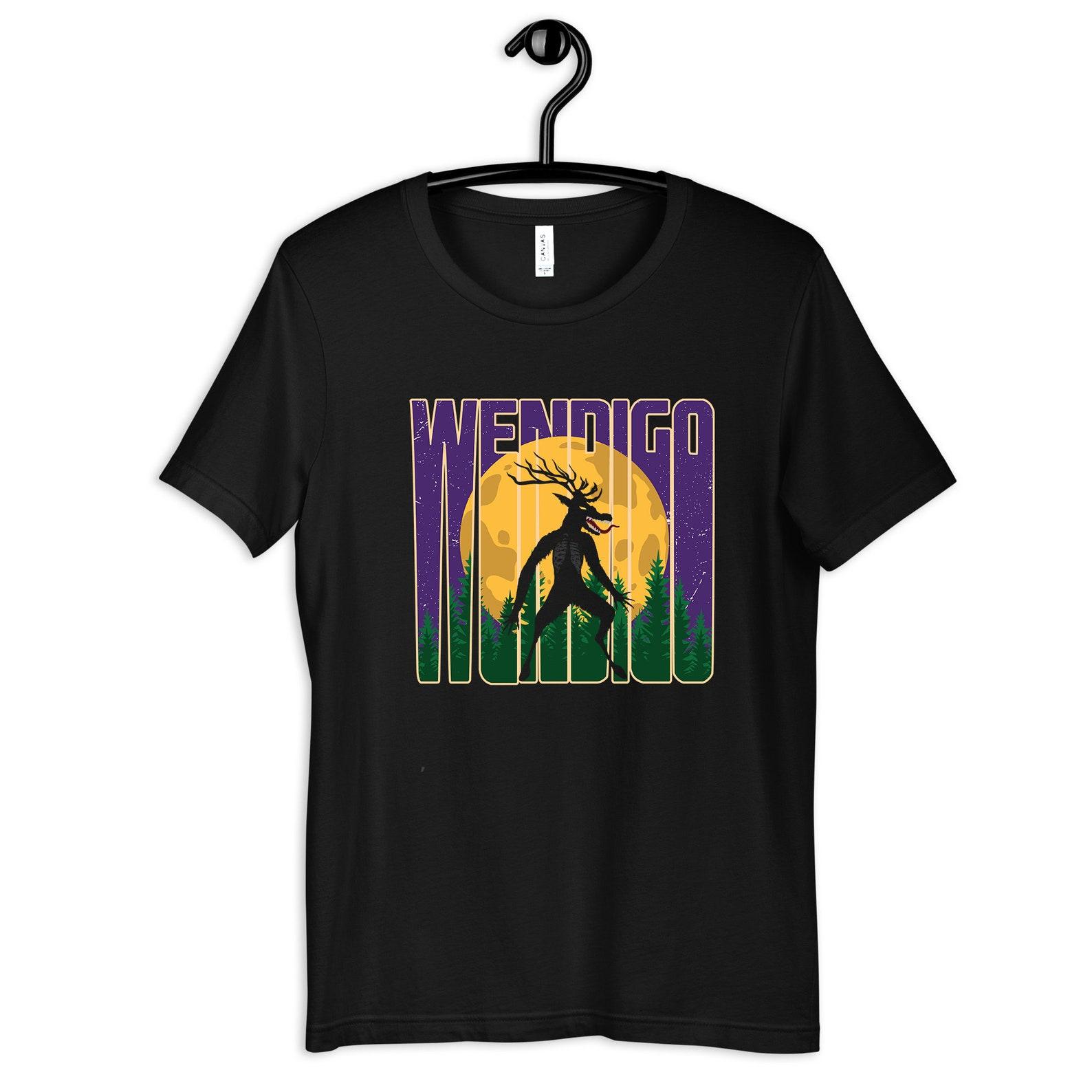 Wendigo Myth T-Shirt, Cryptid T-shirt, FolkloreT-shirt, Horror Tees, Spooky Tank Top, Legend T-shirt, Kids Monster Tee 4XL