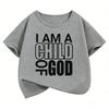 I Am A Child of God Letter Printed T Shirts Graphic Kids Childrens Tshirt Boys Girls Summer Spring Casual Top Tee Shirt