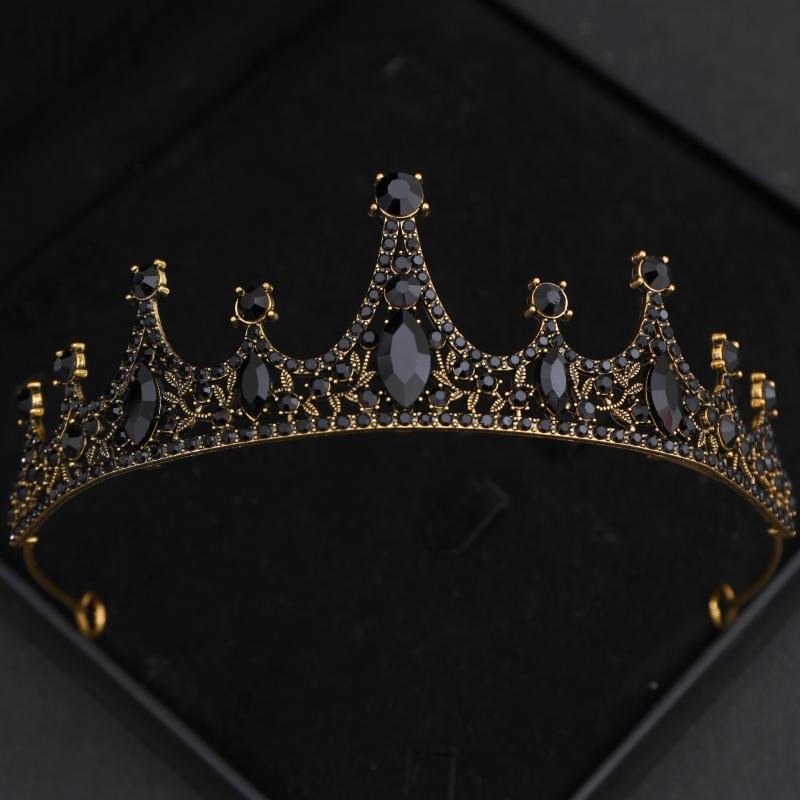Vintage Barokke Koningin Kroon en Tiara Kristal Strass Kroon Bruids Diadeem Haar Sieraden Bruiloft Haaraccessoires Feest Tiara's