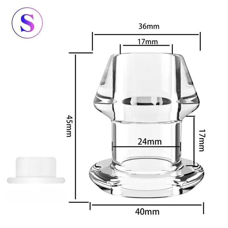 Hollow Anal Plug Transparent Peeping Anal Dilator Vestibular Pull Beads Anal Plug Out Leakage Prevention Liquid Adult Erotic Products