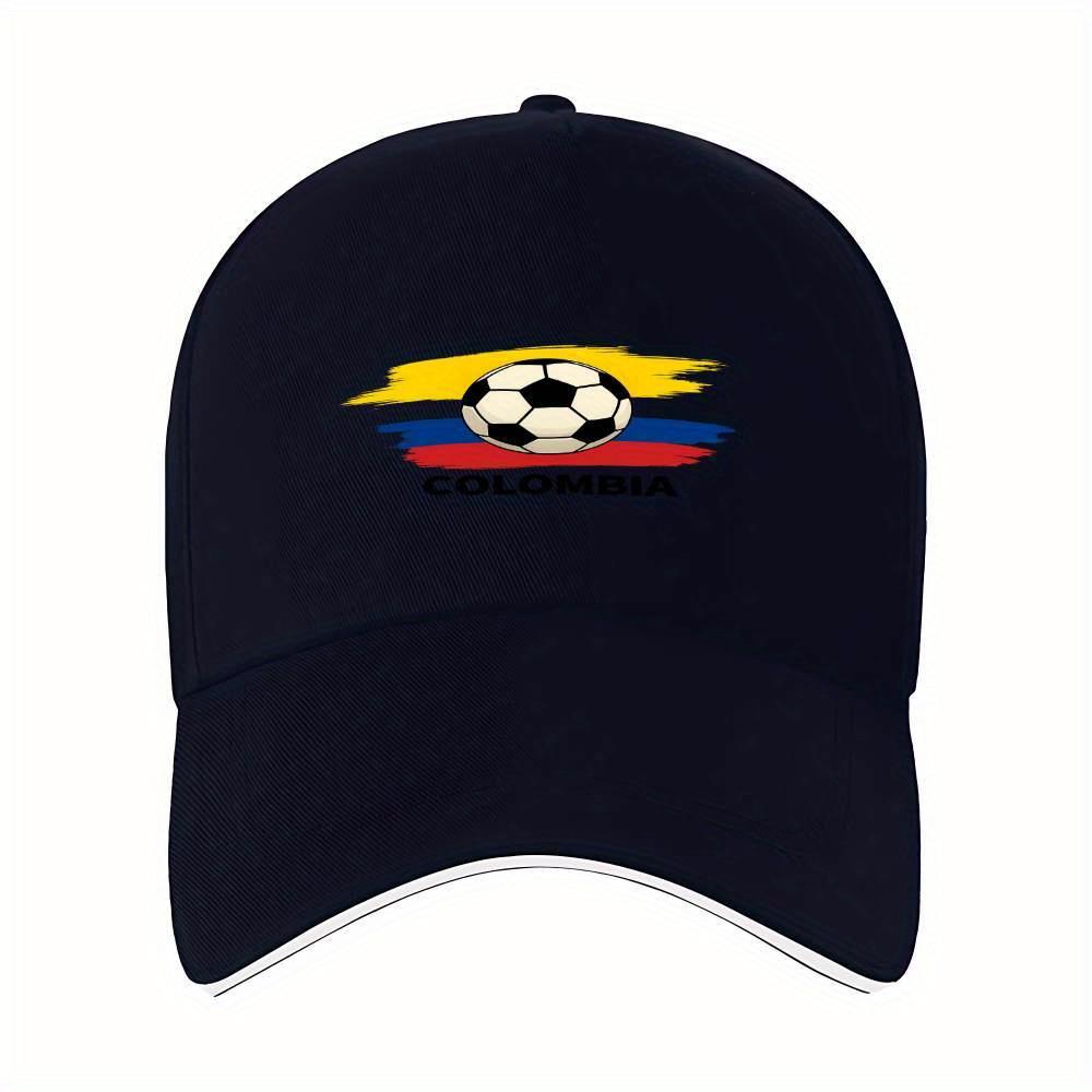 Colombia Soccer Ball Flag Baseball Cap Polyester Adjustable Adult Casual Travel Headwear