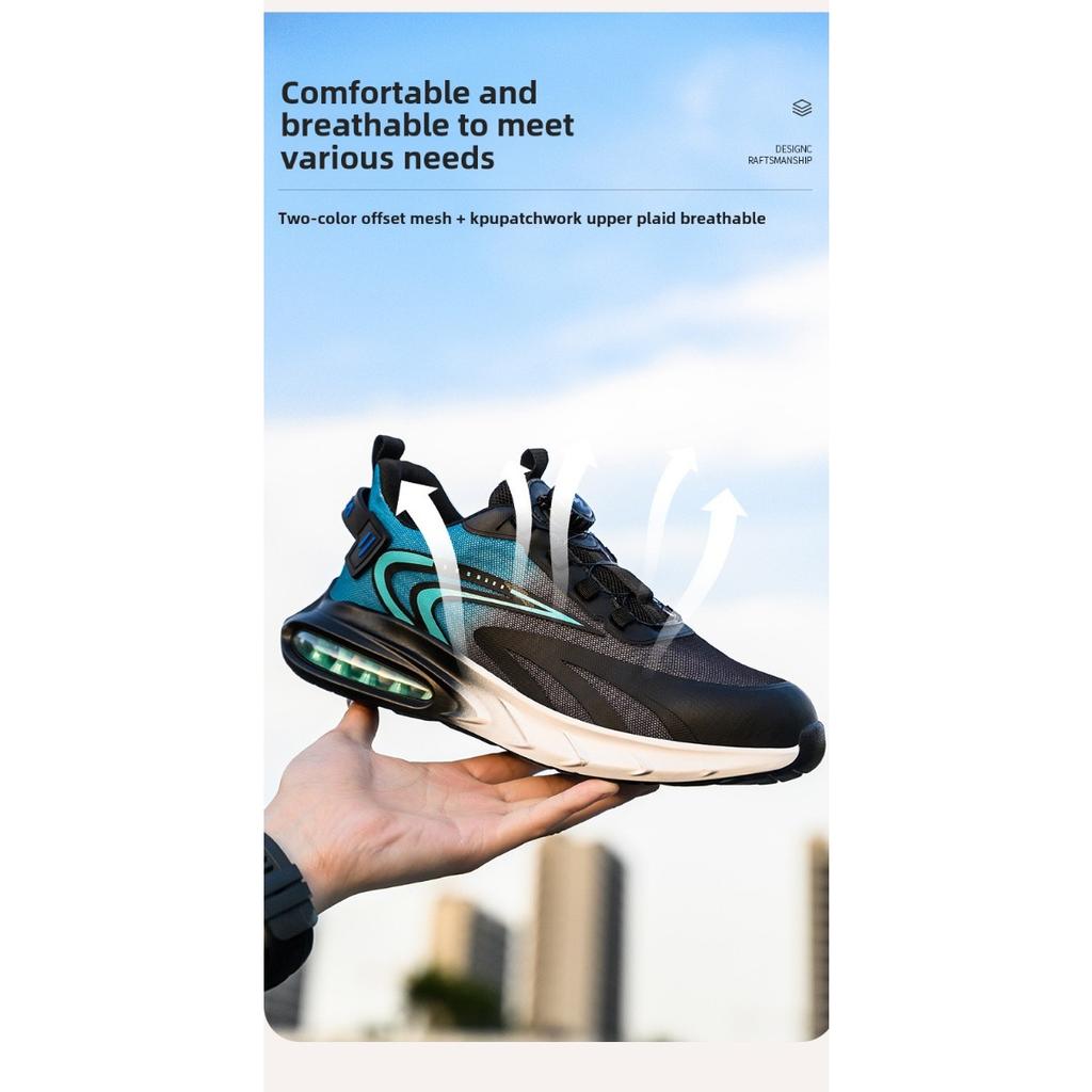 Schwarze Arbeitsschuhe, Herren Anti-Quetsch Anti-Durchstich, Rutschfest Geruchsneutral Arbeitsschutzschuhe, Sicherheitsschutz Anti-Quetsch Herrenschuhe