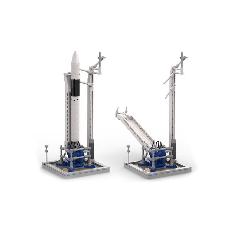 Falcon Launch Pad Saturn V Scale MOC Building Block Set Falcon 9 Rocket Space Satellite Vehicle Children's Gift
