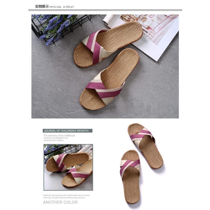 New Vintage Linen Slippers for Women