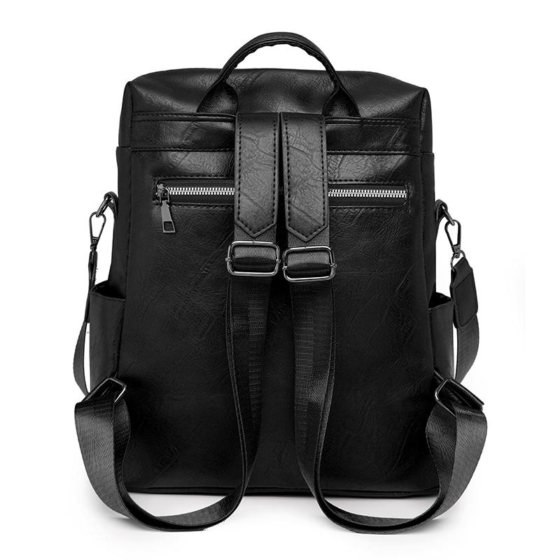 Large Capacity Women's Backpack Travel PU Backpack Student Schoolbag