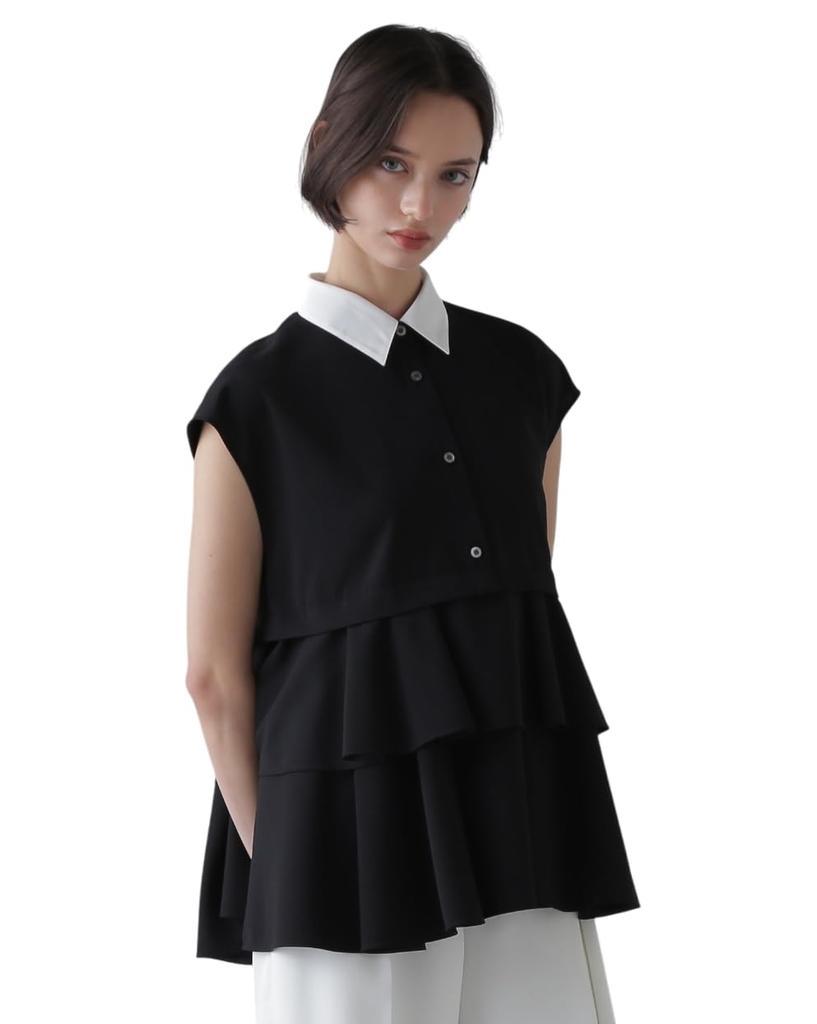 Adore Peplum Blouse Touch Compatible with (Dry Georgette, Sets) / Women's / 531-5210605 010_Black