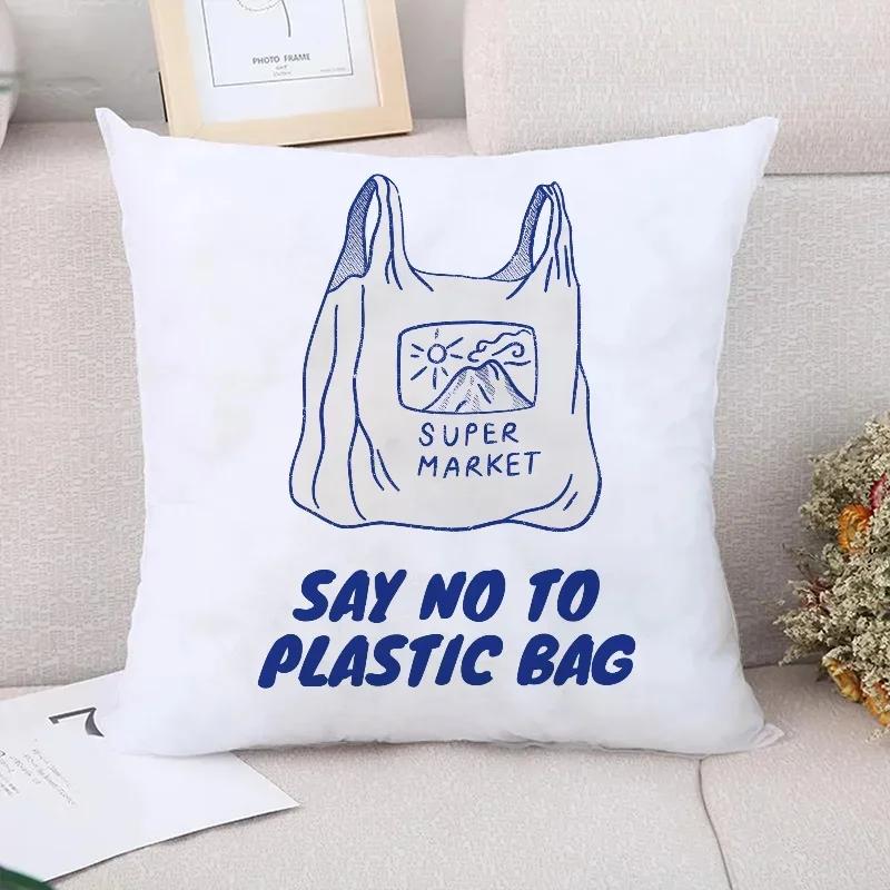 Federa Cuscino con Stampa Lettere Blu Cuscini Decorativi per Divano Copricuscini Federe x Federe Cuscino Peluche Corto Letto