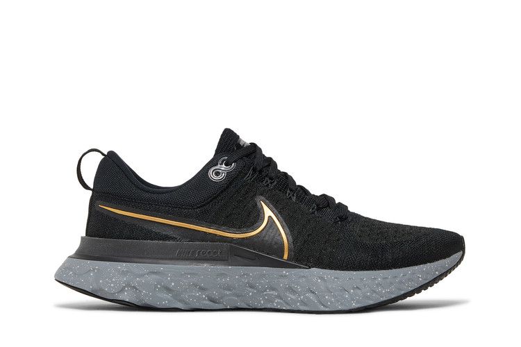 Men's Sneakers Nike React Infinity Run Flyknit 2 Black Gold Black/Metallic Gold/Grey