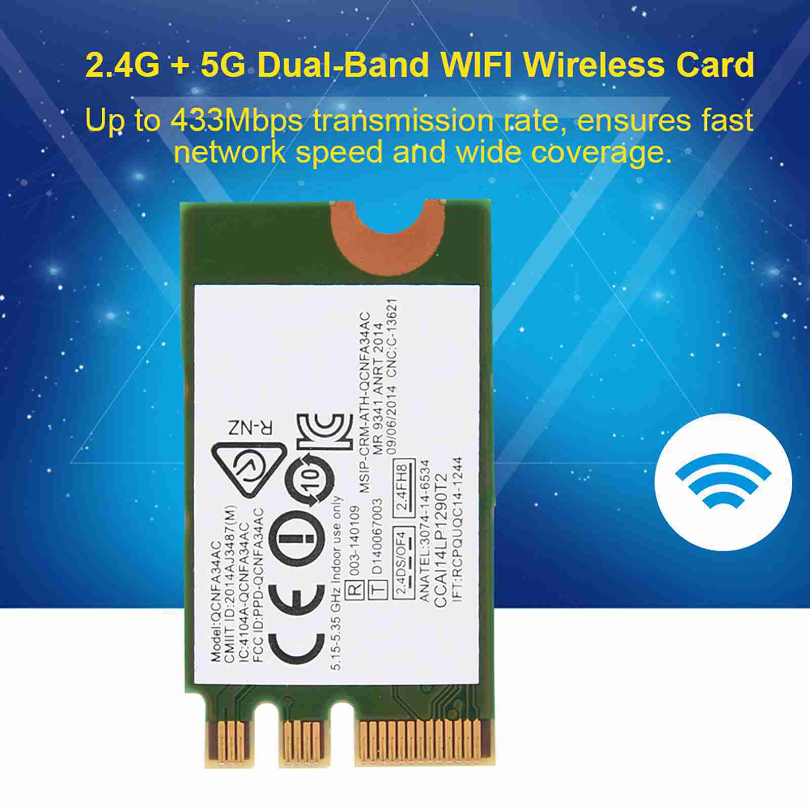 

Широка сумісність 2.4G 5G Dual Band Mini WIFI Wireless NGFf M2 Card для Lenovo DELl Asus