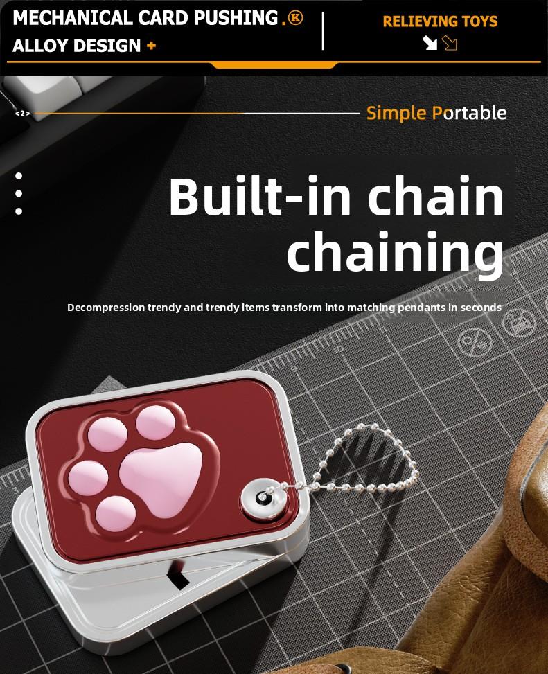Mechanical Card Pushing Decompression Cat Claw Segmented Alloy Mini Card Pushing Decompression Toys Fingertip Rotating Poker Toy