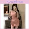 Summer French Style Sleeveless Tighter Dress With Knitted Fabric For Women