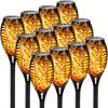 12LED Solar Flame Light Outdoor,Waterproof 12LEDs Torches Landscape Lamp for Outdoor Courtyard Garden Yard,Halloween Decorations