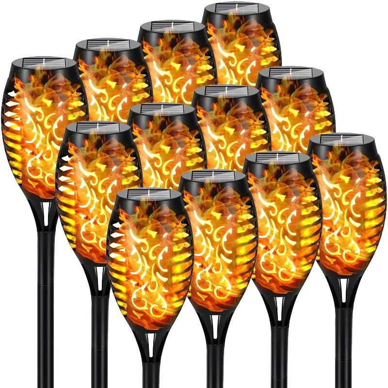 12LED Solar Flame Light Outdoor,Waterproof 12LEDs Torches Landscape Lamp for Outdoor Courtyard Garden Yard,Halloween Decorations