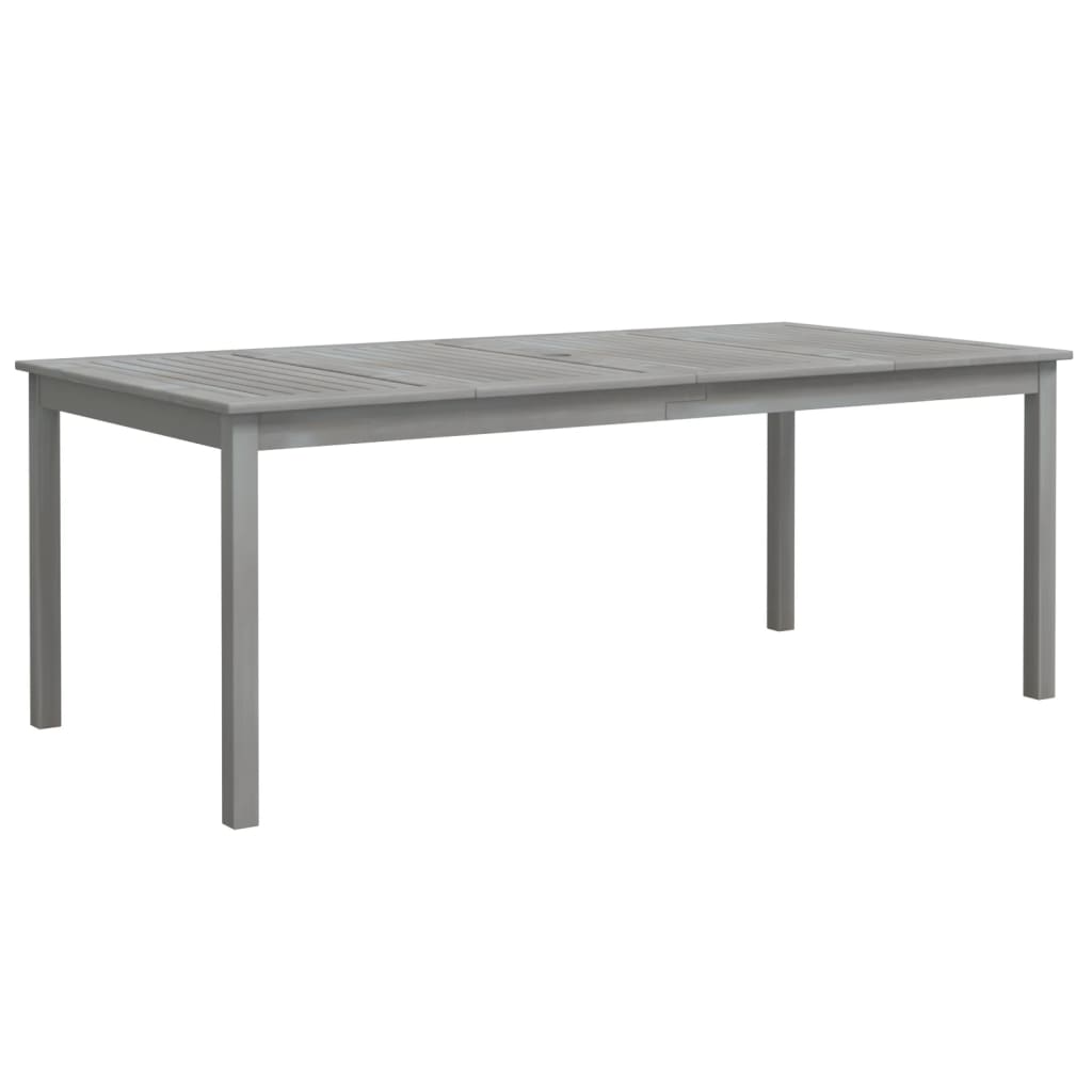 Garden Table Gray 200 x 100 x 75 cm Solid Acacia Wood