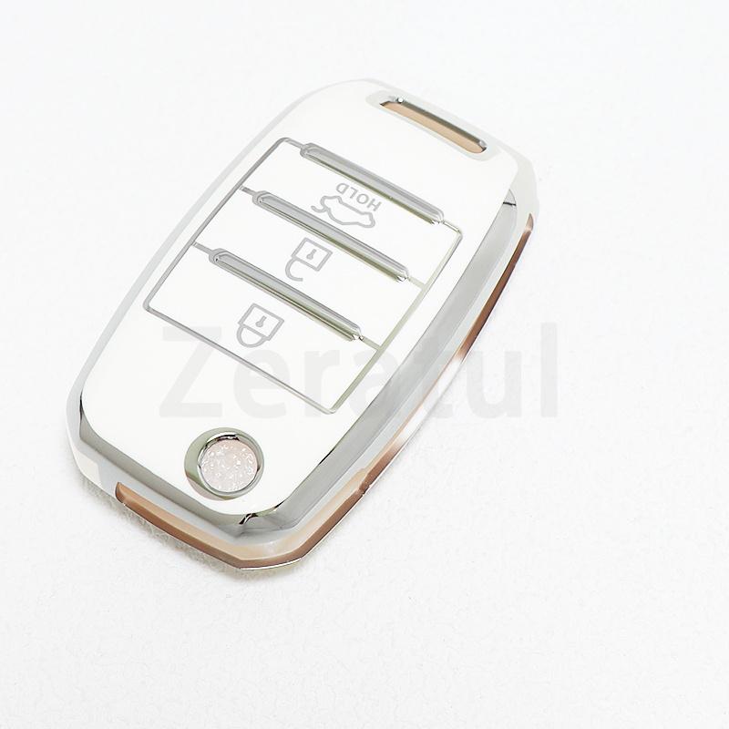 For Kia K5 Optima Sorento Forte Stinger Rio 3 K2 Ceed Cerato K3 Sportage 4 Picanto 3/4 Buttons Car Key Case Keyless Chains
