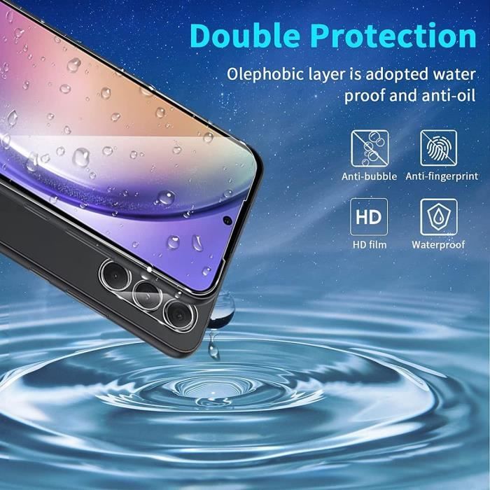 Film de Protection Verre trempé - BOOLING - pour Samsung Galaxy A54 5G - 2 verres écran - 2 vitres caméra