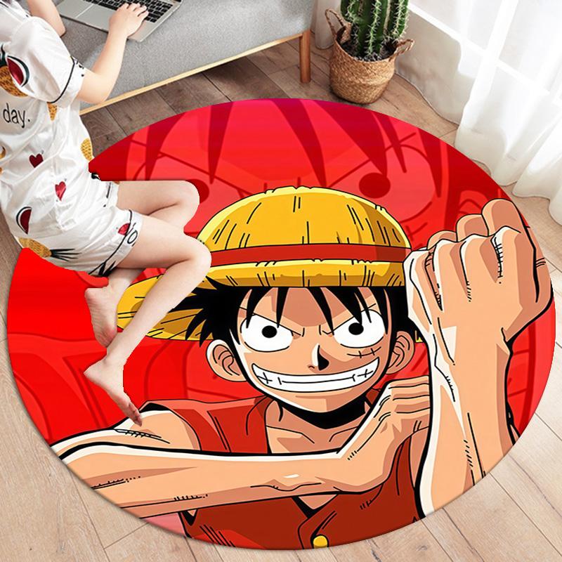 Monkey D Luffy Round Area Rug Carpet Rug For Living Room Bedroom Sofa Playroom Decor Nonslip Floor Mat