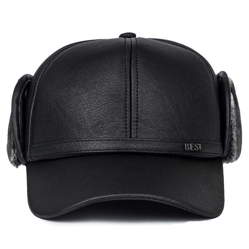 Mens Brand Winter Baseball Caps with Earflaps Warm Caps for Men Dad Hat Trucker Cap