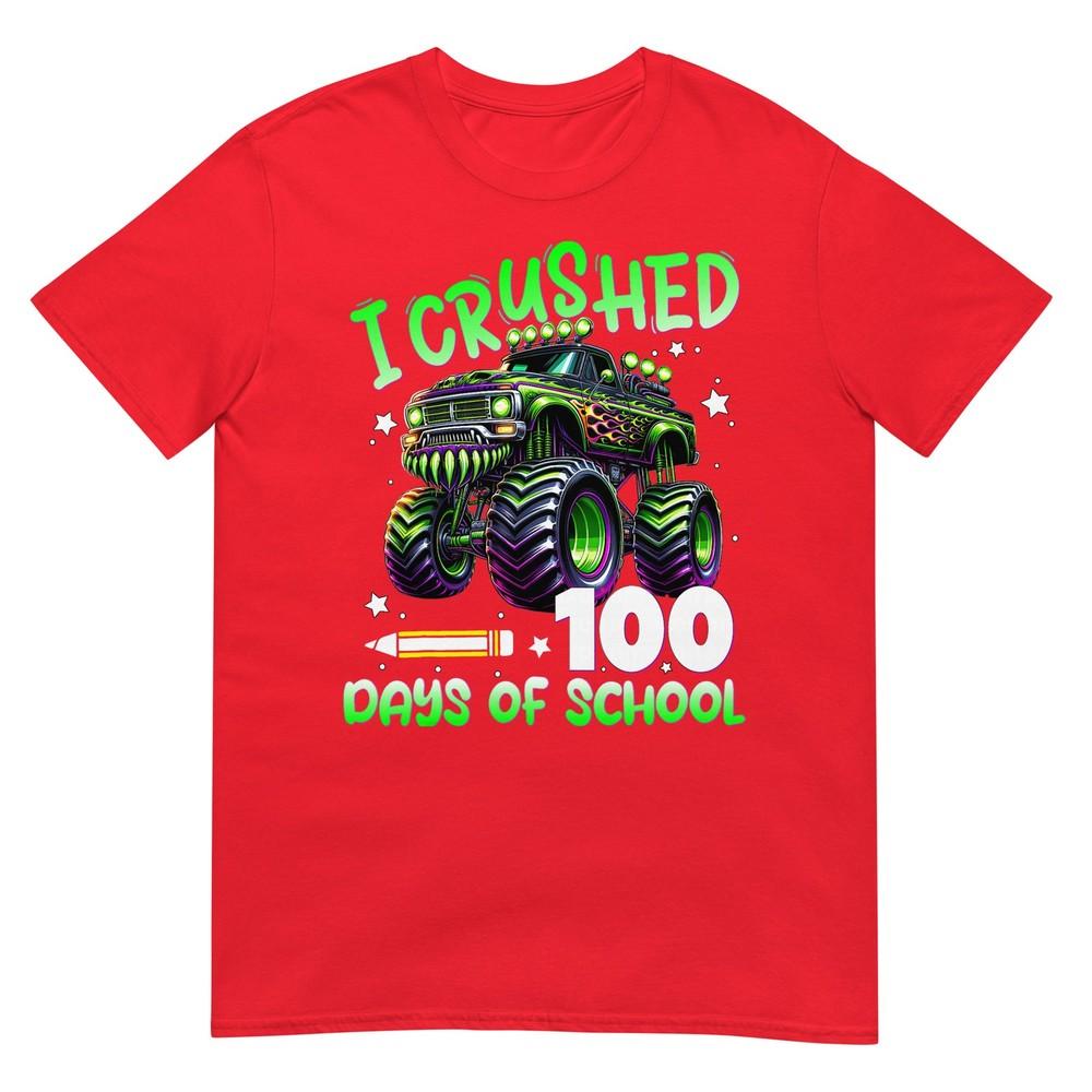 I Crushed 100 Days Of School Truck 100th Day Of School Boys Tshirt S