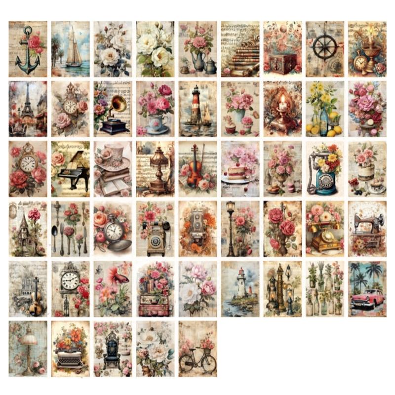 100 Sheets Scrapbooking Backgrounds Paper Aesthetic Decorative Paper for Journaling Card Making Gift Wrapping Decoration