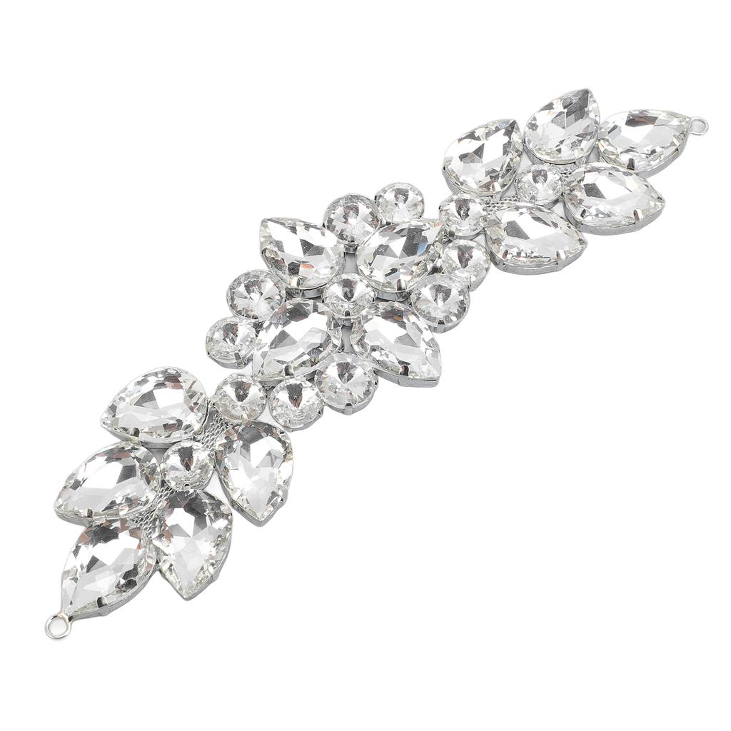 Applique Strass Verre Exquise Éblouissante Fleur Strass Verre Patch pour Vêtements Robe de Mariée