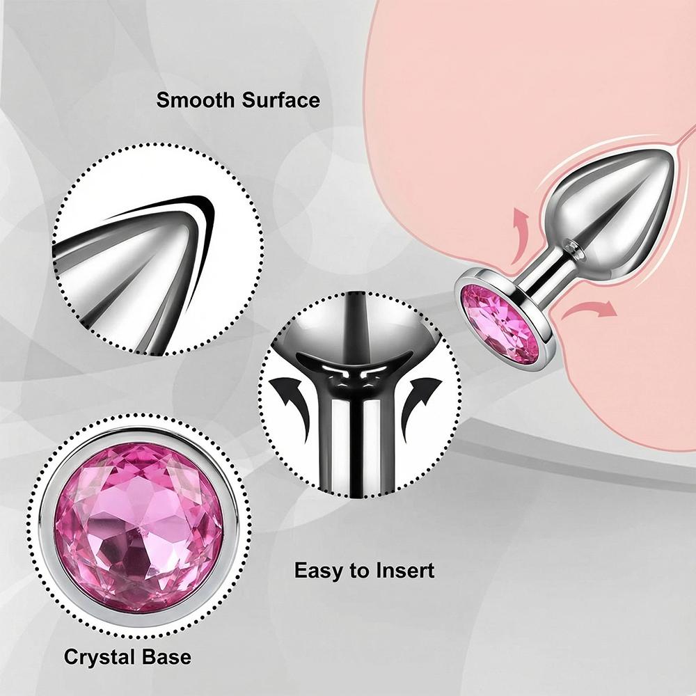 5 Size Metal Anal Plug Jewelry Base Beginner To Expert Butt Plug Anus Stimulator Dildos Adult Sex Toys For Female/Male Couple