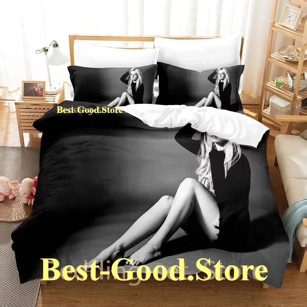 Avril Lavigne Beding Set Single Twin Printed Bed Linen Set With Pilowcase Bed Soft Duvet Cover Single Double Quen Super King-Sized Dimensionsd