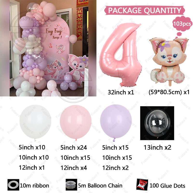 Pink Lina Bell Theme Balloon Balloon Arched Garland Set Macaron Balloon Suitable for Wedding Birthday Shower Gender Reveal Gift
