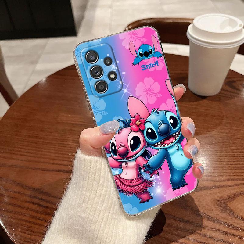 כיסוי שקוף עם סטיץ' וחברים למשחקים עבור Samsung Galaxy A57 A37 A56 A36 A55 A54 A35 A26 A07 A17 A16 A06 A34 A15 כיסוי רך דיסני