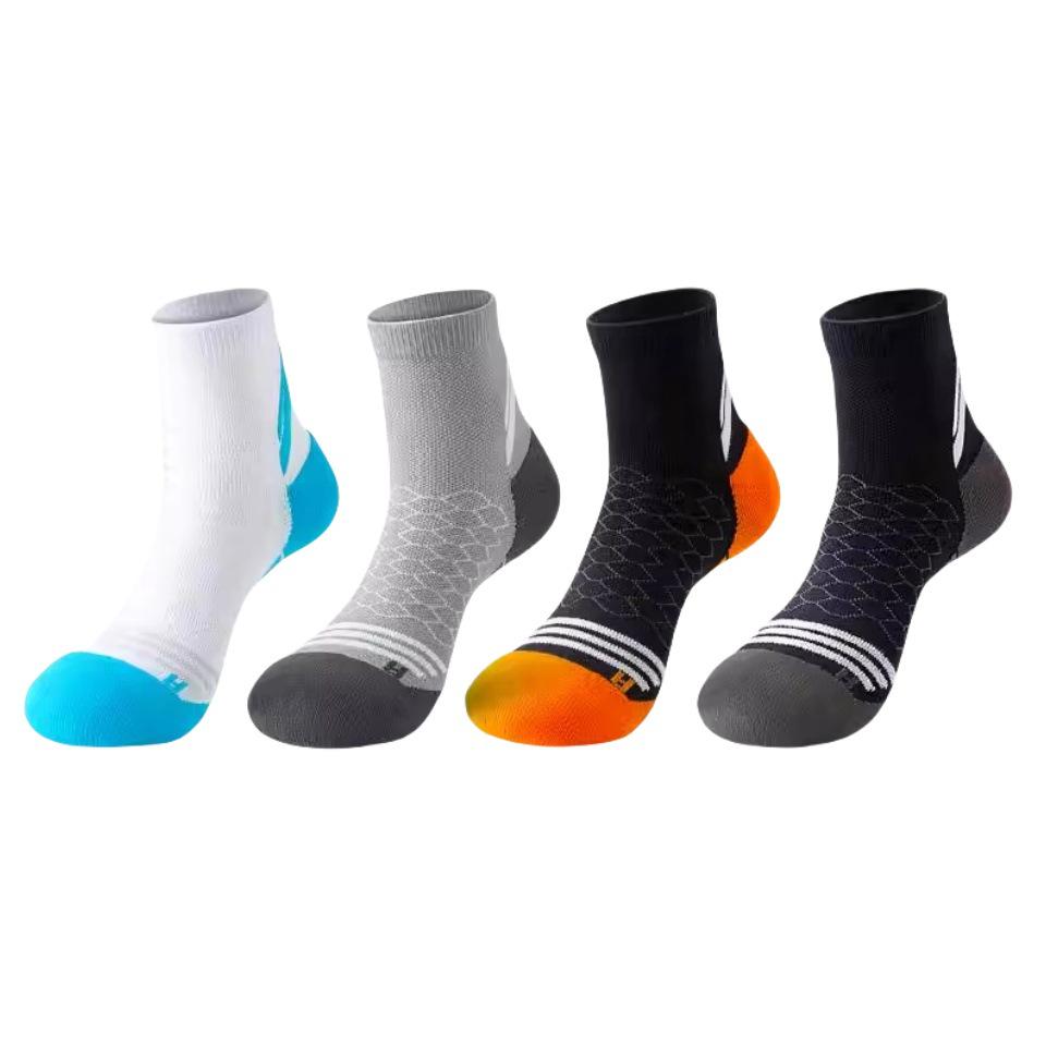 Men's Breathable Sweat-Absorbent Running & Basketball Socks - Spring/Autumn, Outdoor, Plus Size, Short