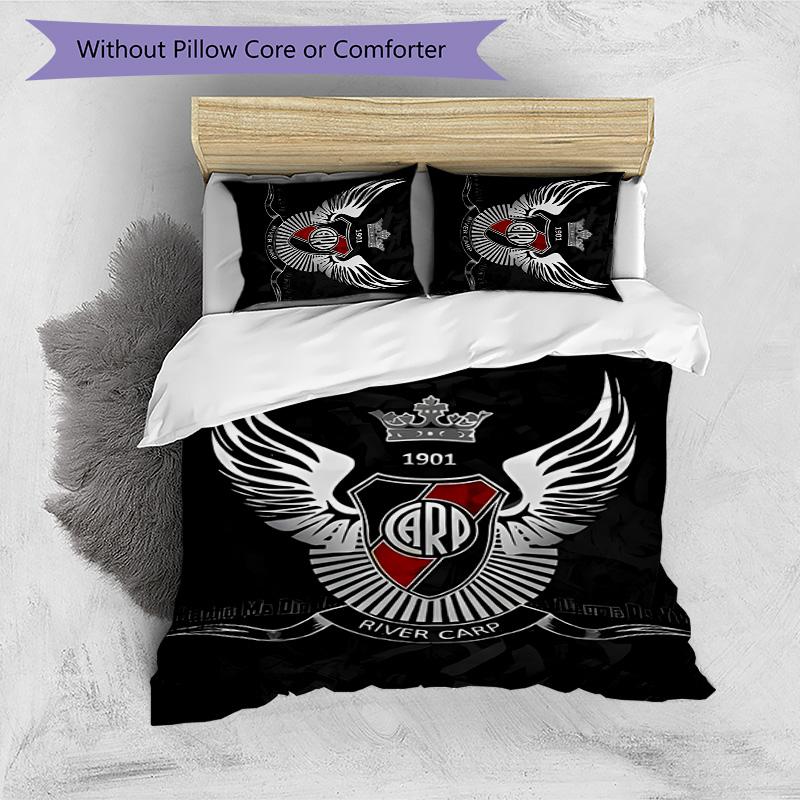 3pcs Club Atlético River Plate Pattern Bedding Set Duvet Cover Set Includes Duvet Cover &pillowcases,perfect All Season Bedroom Decoration&gift