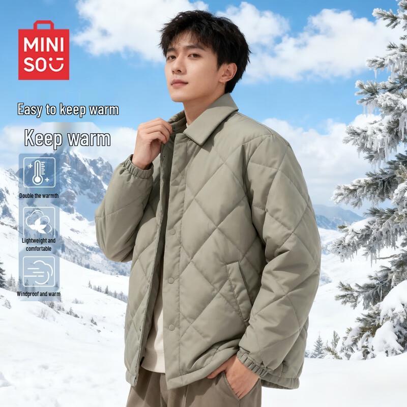 

Miniso Men s Winter Diamond Quilted Padded Jacket 3XL