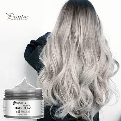 100 ML Tek Kullanımlık Krem Saç Boyası Renkli Doğal Bitkiler Yıkanabilir Güvenli Erkek Kadın Unisex Geçici Saç Boyama Balmumu Anında Saç Rengi Kil Jeli