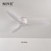 SOVE Ventilador de Teto Moderno Branco de Baixo Perfil com Motor DC 30W e Controle Remoto Ventilador de Teto Simples Sem Luz Ventilador de Casa 220V