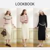 Xiangying Women's High-Waist Fringe Slit Midi Skirt