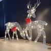 Reindeer Lawn Ornaments Metal Frame Reindeer Ornaments Led Reindeer Family Set for Christmas Decor Iron Deer Lights for Yard