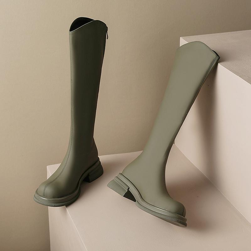 Krazing Pot Микрофибра Осенне-зимняя обувь Толстые каблуки среднего размера Мотоциклетные — фото 5