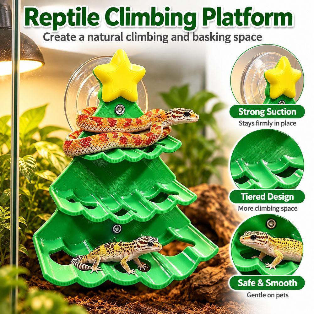 Detachable Feeding Bowl Reptile Climbing Platform Suction Cup Terrary Platform  for Tree Frog