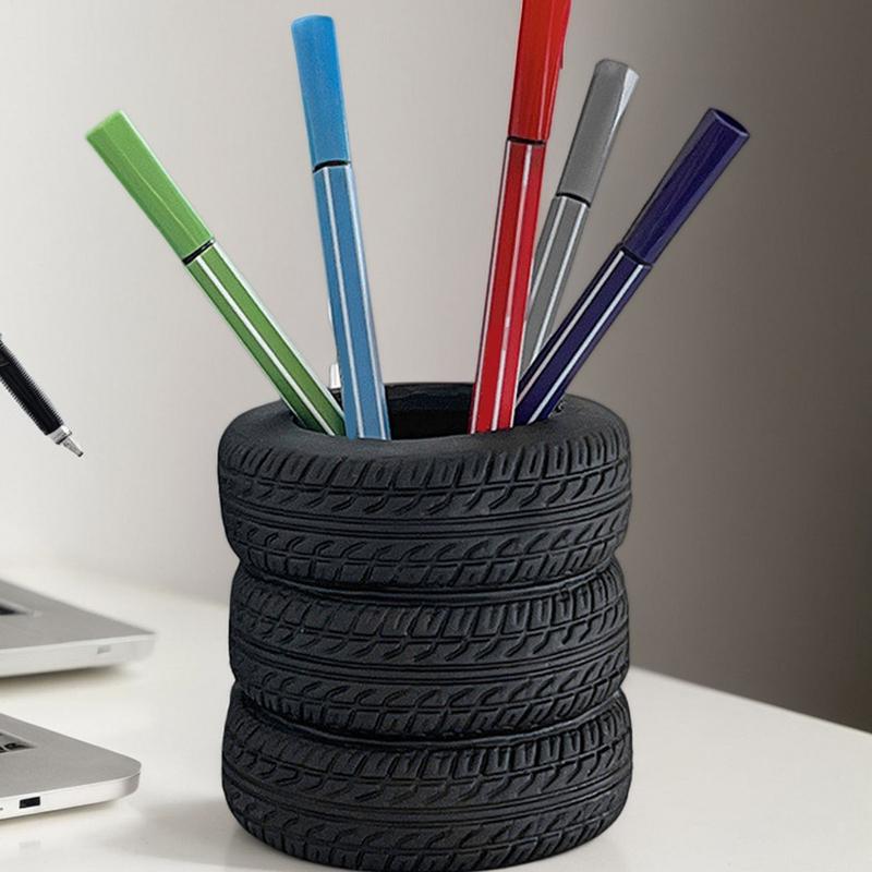 Creative Tire-shaped Pen Storage Holder Office Desk Organizer Pencil Holder Decorative Pencil Storage Organizer