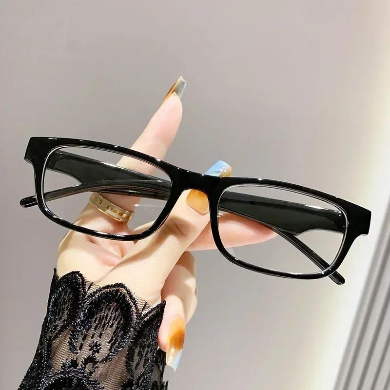 

0~ +4.0 Leopard Reading Glasses Anti Blue Light Print Presbyopia Glasses Neutral Rectangular Black Eyeglass Frame Elderly 4.00 чорний