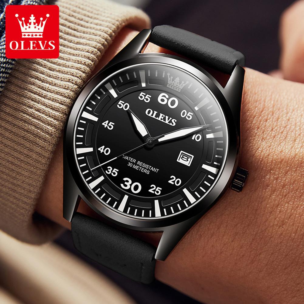 OLEVS 9962 Oem logo Watch Waterproof  Fashion Classic Relojes  Wrist Custom Calendar Leather Luxury Men Quartz Watches