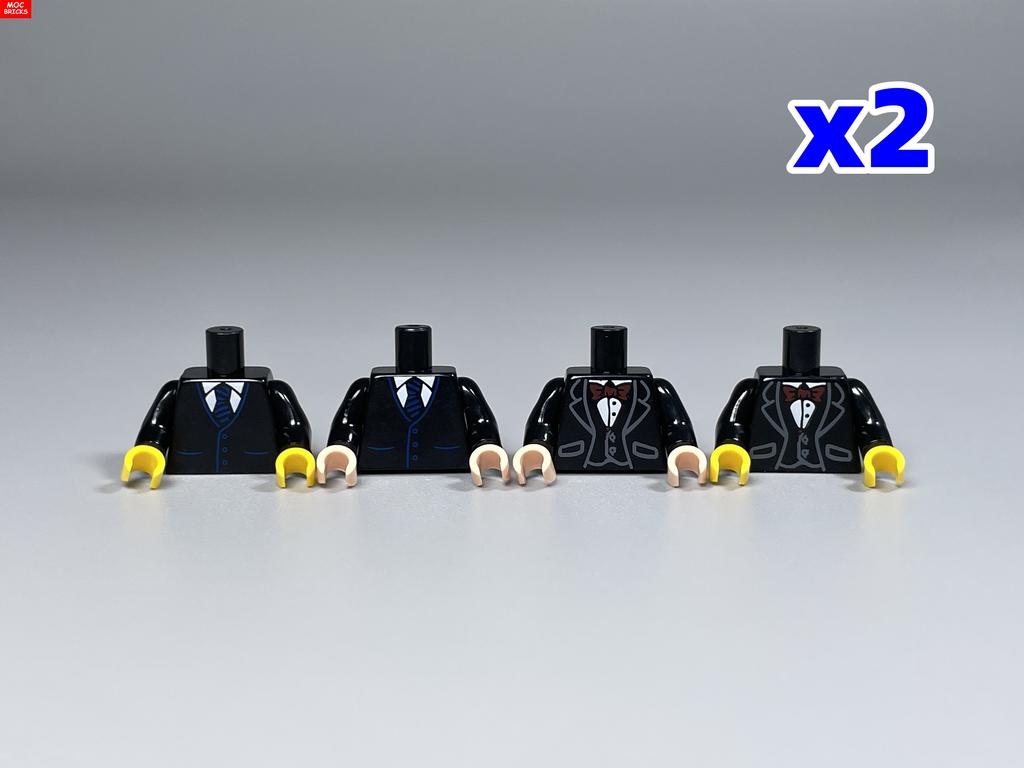 MOC Bricks Suit Series Chef Bridegroom Torso Cloth 4cm Figure Body Part Educational Building Blocks Assembled Toys Plastic Doll