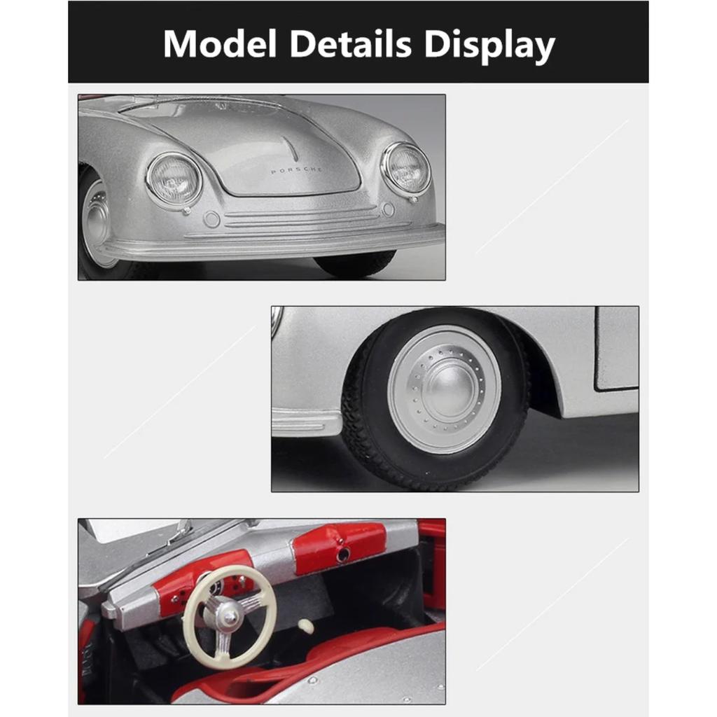 Welly 1/24 Porsche 356 No. 1 Roadster Alloy Retro Sports Car Model Diecast Metal Classic Car Model Simulation Childrens Toy Gift