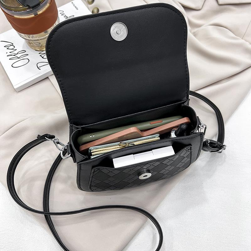 Women Luxury Design Crossbody Shoulder Bags PU Leather Female Vintage Saddle Bag Solid Color Messenger Bag Small Handbag