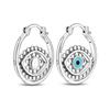 925 Silber Blauer Zirkon Traumfänger Feder Stern Mond Niedliche Kralle Creolen Für Damen Feiner Geburtstagsschmuck Geschenke