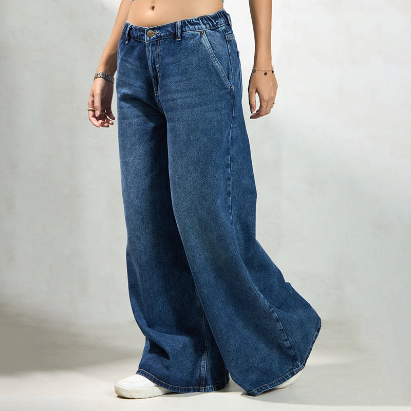 Virgio Women Full Length Wide-Leg Fit Jeans