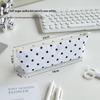 Portable Polka Dot Design Pencil Case Zipper Closure Large Capacity Student Stationery Bag Organizers